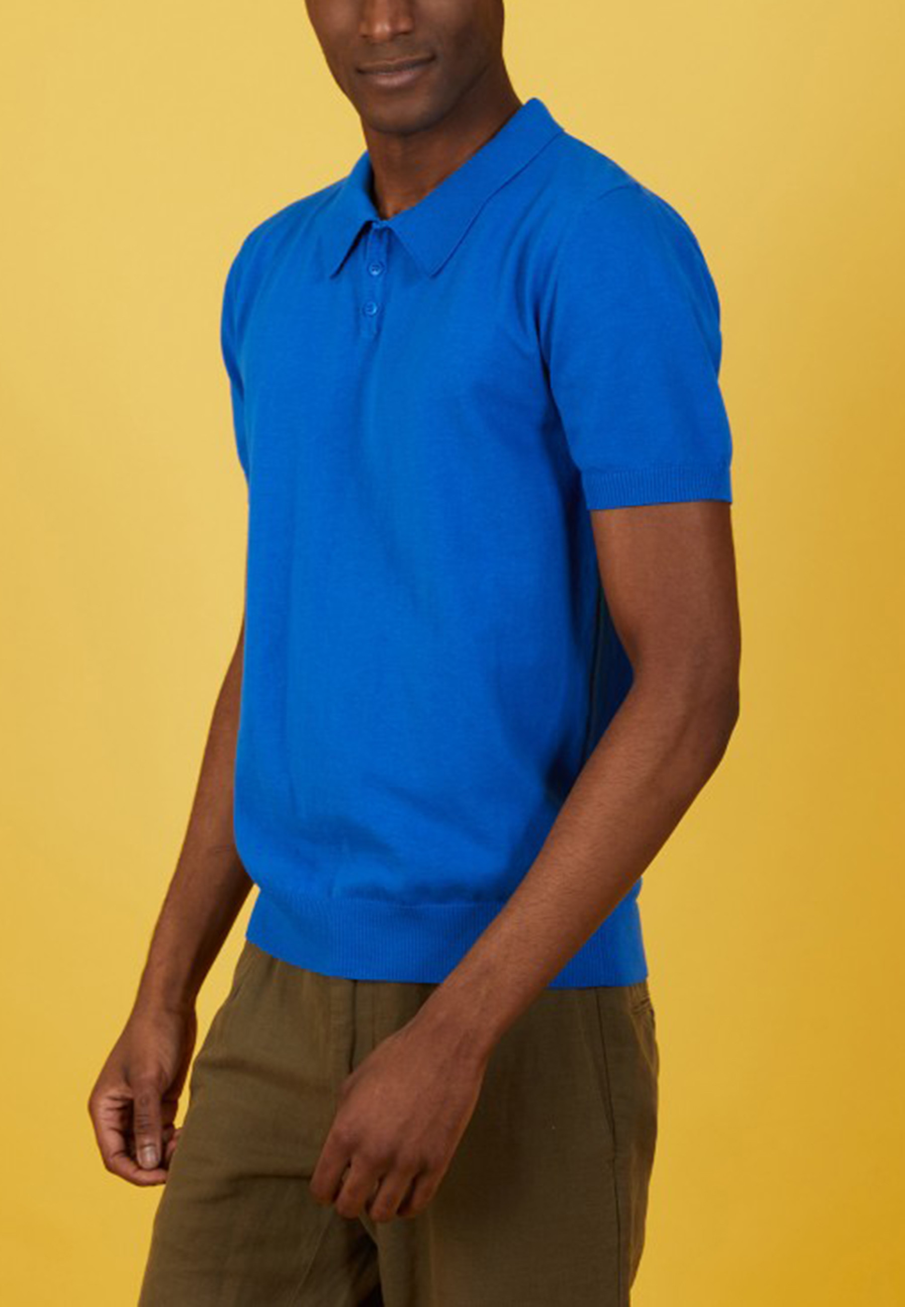 Plain dry cotton polo shirt - Bank
