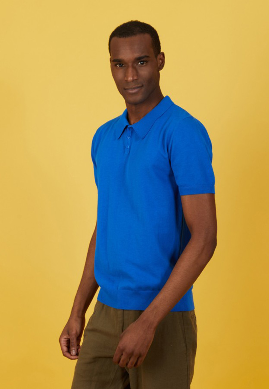 Camisa polo lisa de algodão seco - Bank