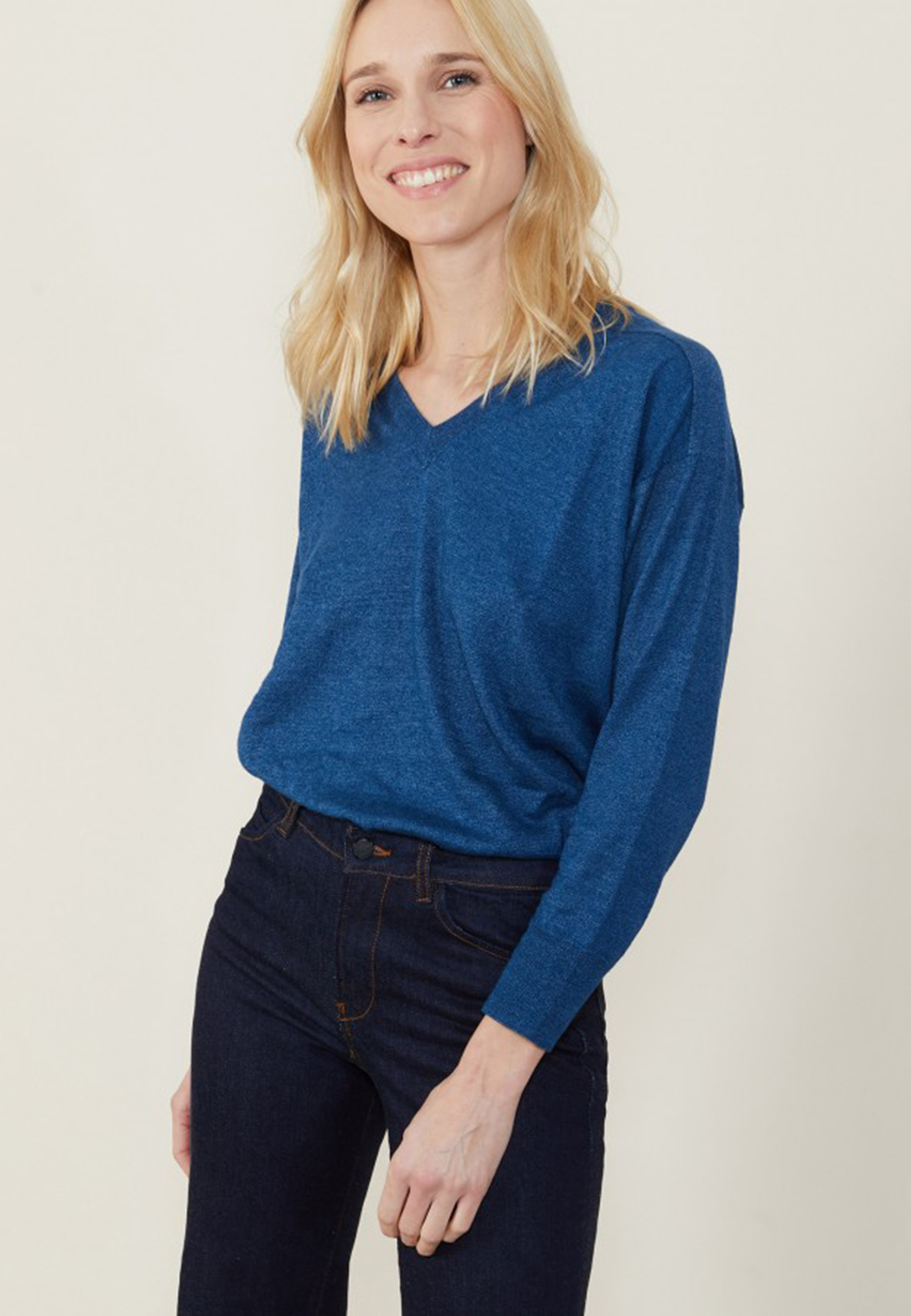 Linen cashmere hammer armholes sweater - Bailen