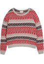 Pull multicolore coton et lin - Thadji 7735 ecru/turquoise/lavande/lagon - 04 Bleu clair