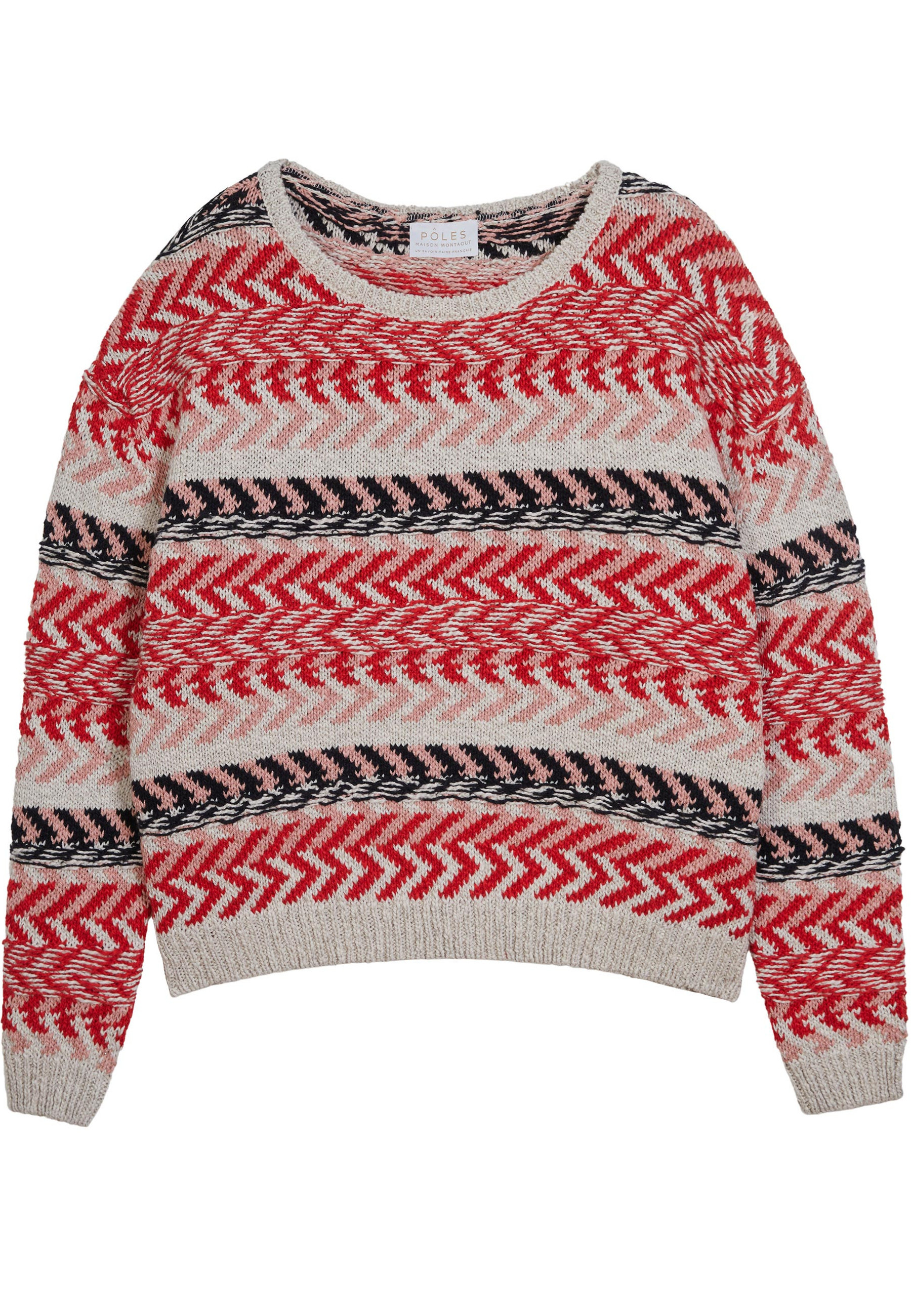 Pull multicolore coton et lin - Thadji 7735 ecru/turquoise/lavande/lagon - 04 Bleu clair