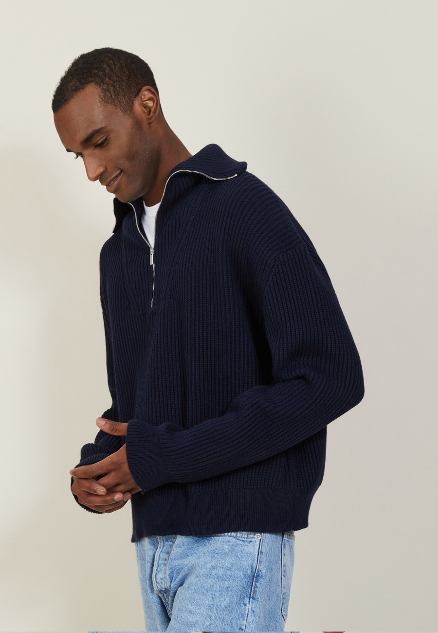 Large cotton trucker neck sweater - Bill