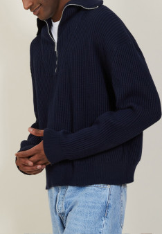 Pull col camionneur en gros coton bio - Bill