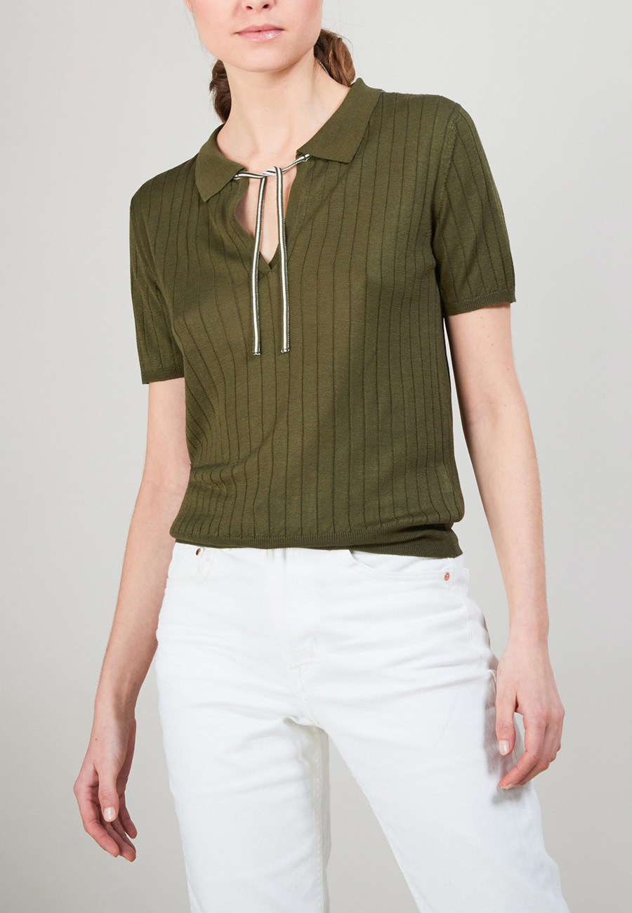 Natural silk polo neck sweater - Alya