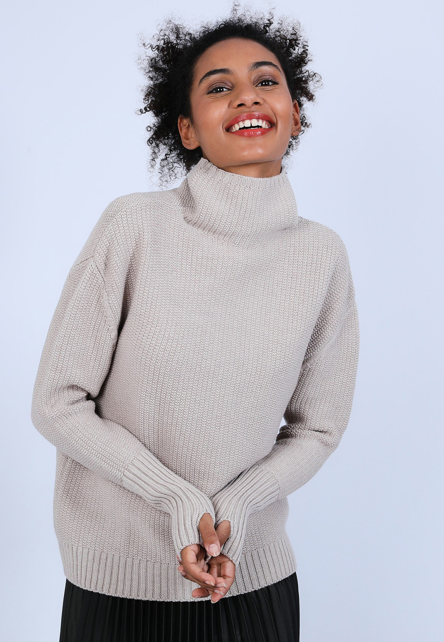 Suéter de lã merino de manga extra longa - Solane