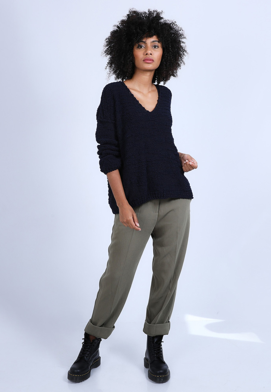 Oversized V-neck jumper - Sari