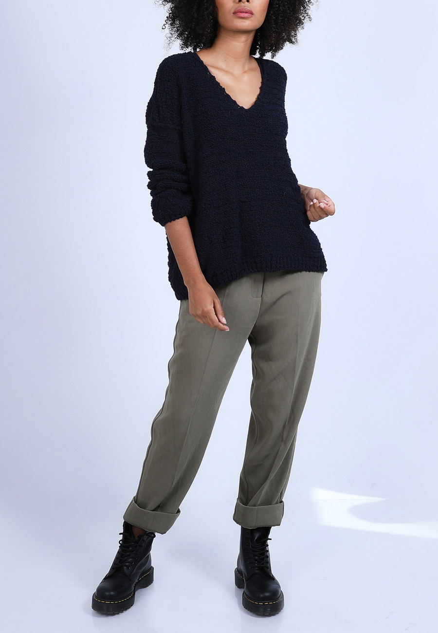 Oversized V-neck jumper - Sari