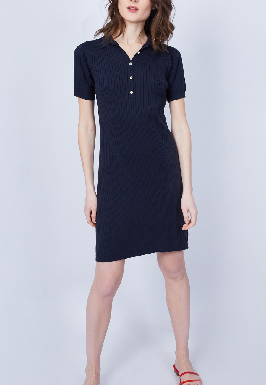 Vestido gola polo de algodão - Jacee