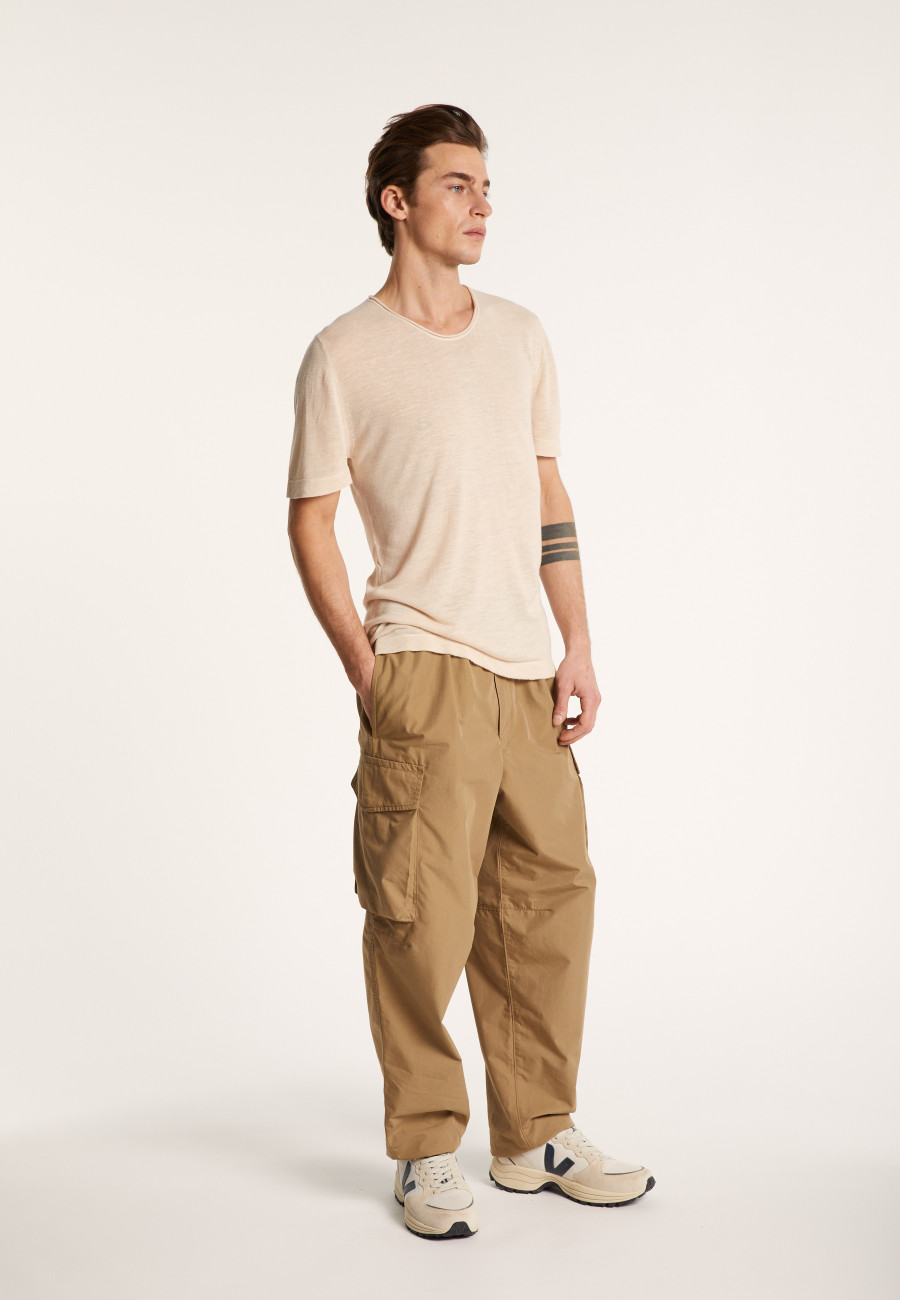 Camiseta gola redonda em linho flamejado - Renaud