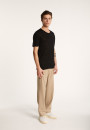 T-shirt col rond en lin flammé - Boséa 6851 maquis - 83 Kaki