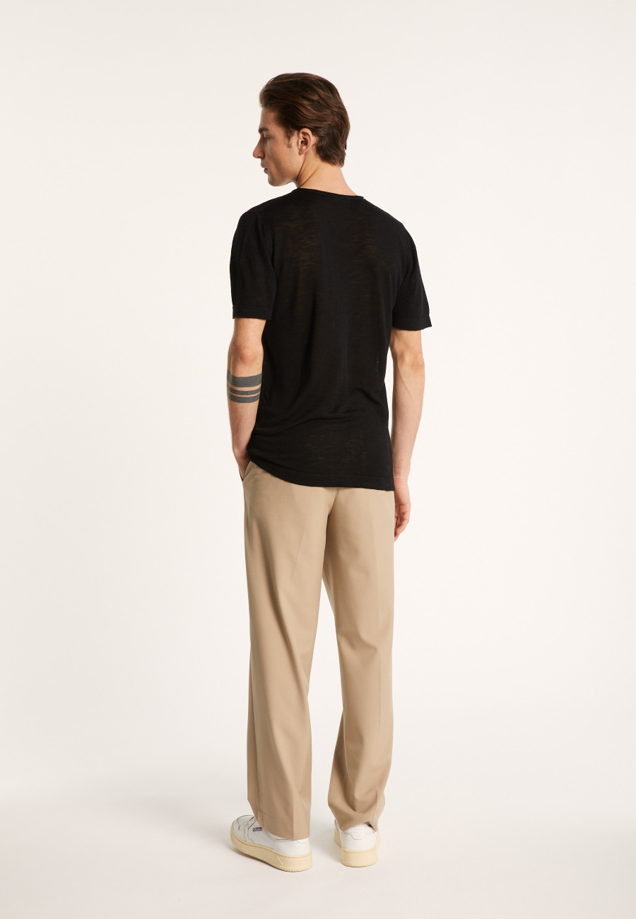 Camiseta gola redonda em linho flamejado - Renaud