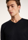 T-shirt col V en lin flammé - Bobélia 6810 noir - 01 Noir