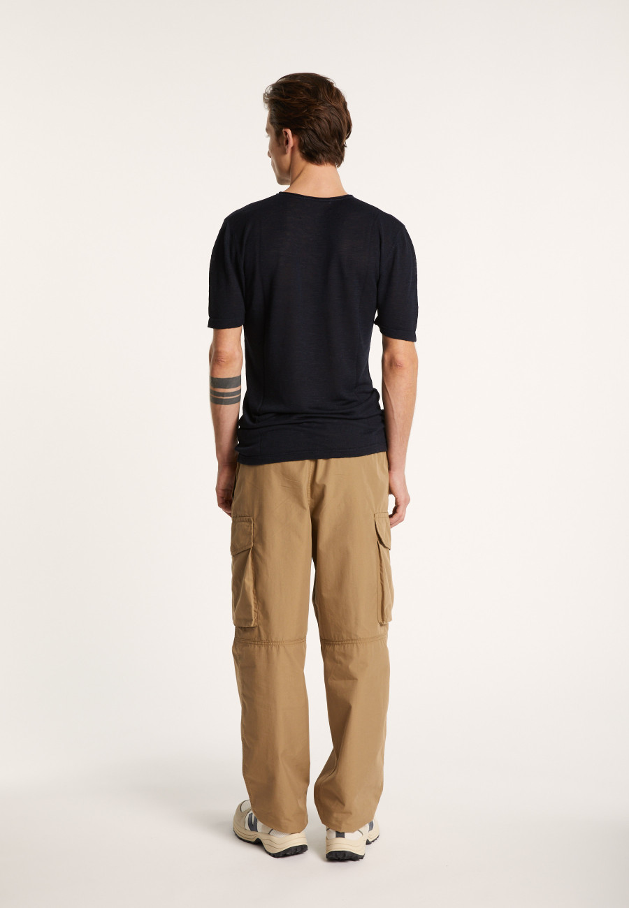 T-shirt col V en lin flammé - Reuben