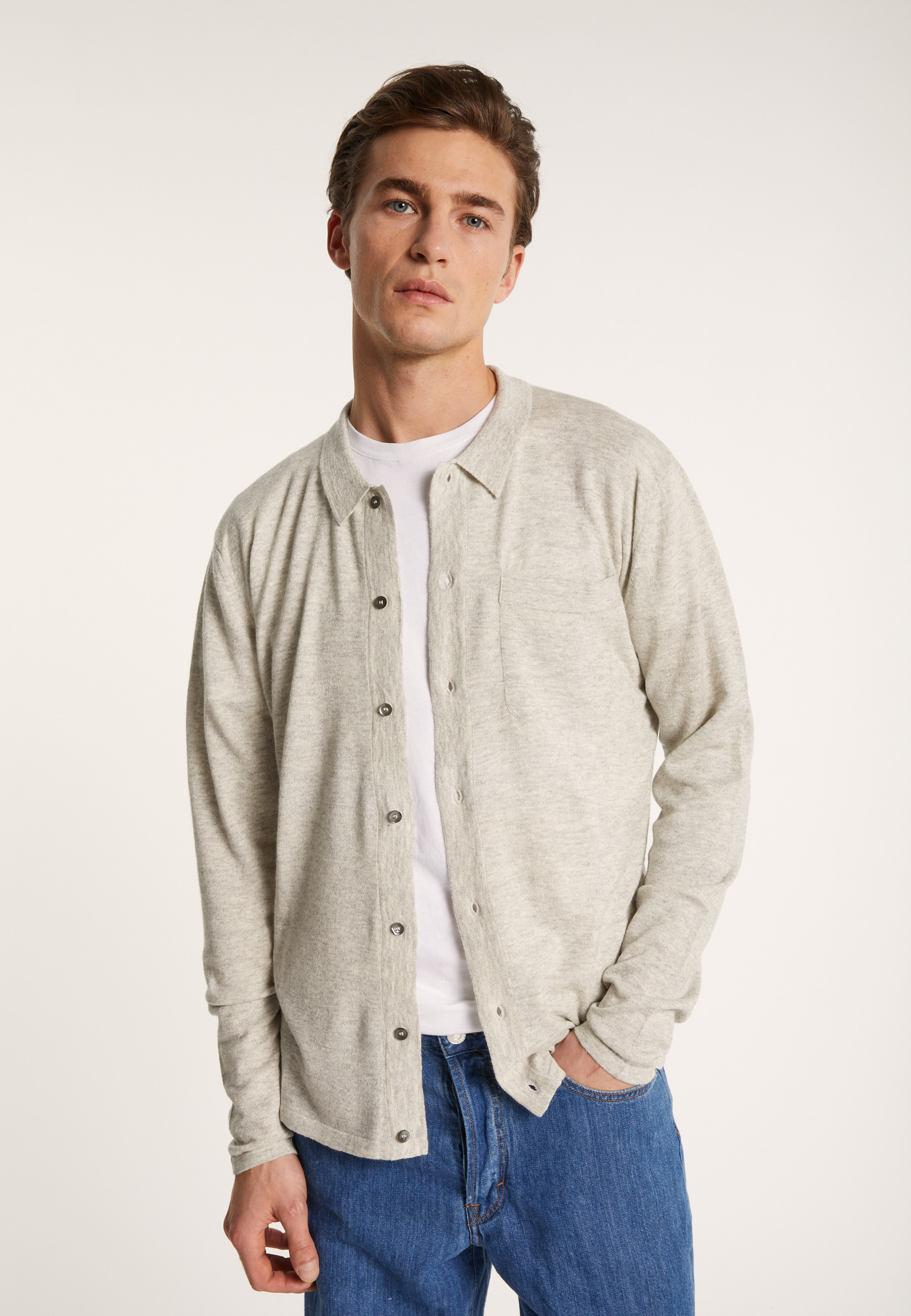 Long-sleeved cashmere linen shirt - Bazar