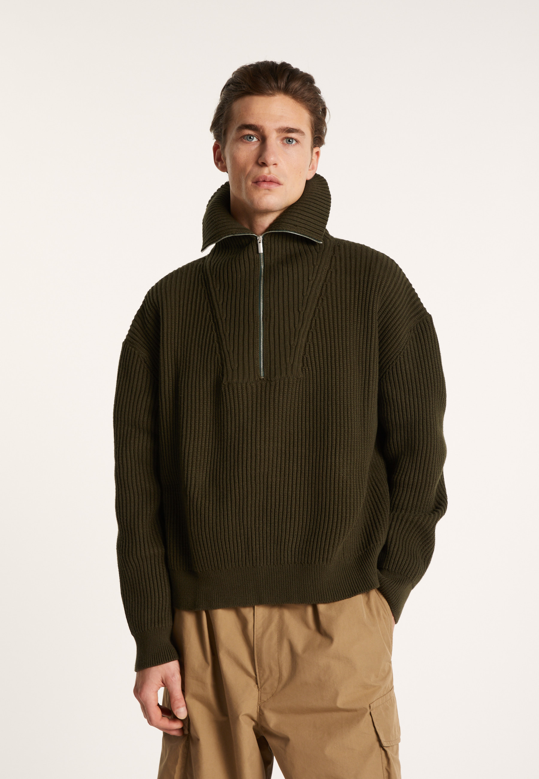 Large organic cotton trucker neck sweater - Bill