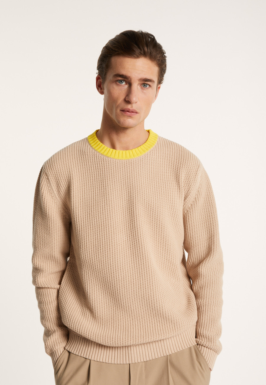 Two-tone sweater in large cotton - Pacome
