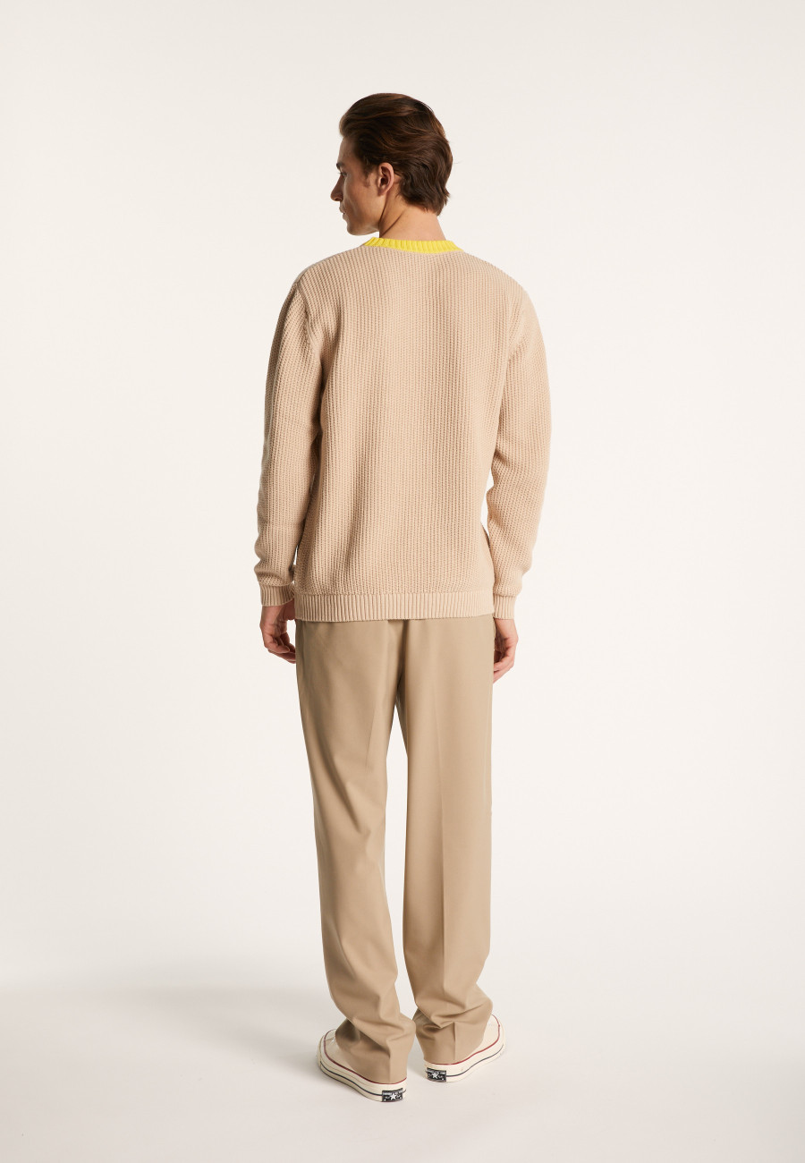 Two-tone sweater in large cotton - Pacome