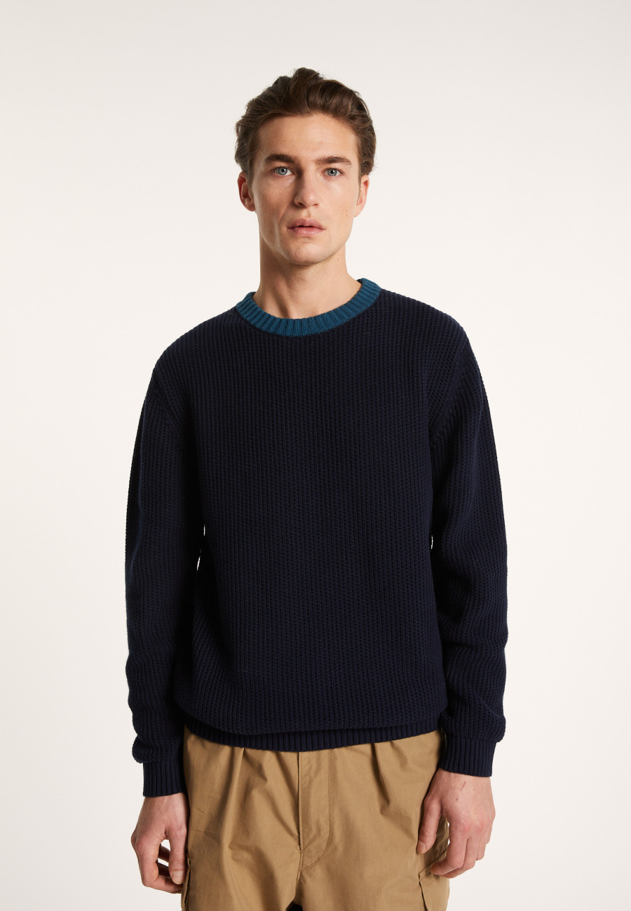 Suéter grosso de algodão bicolor - Pacome