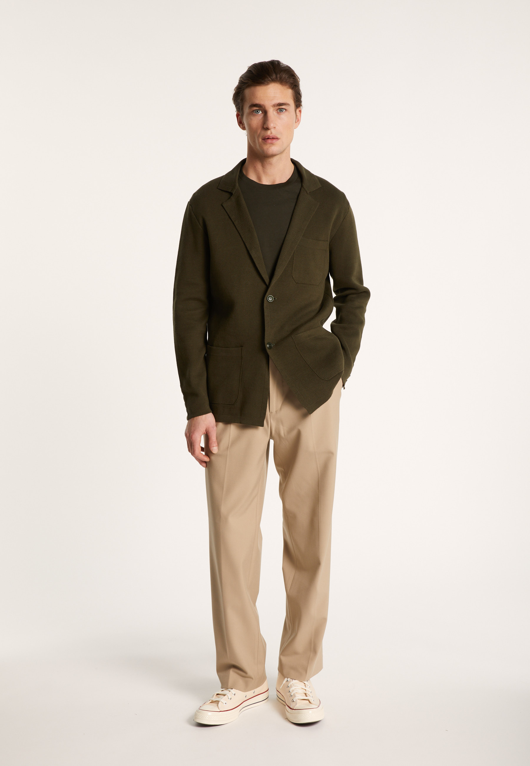 Blazer à poches en coton - Bacari 7212 fusain - 83 Kaki