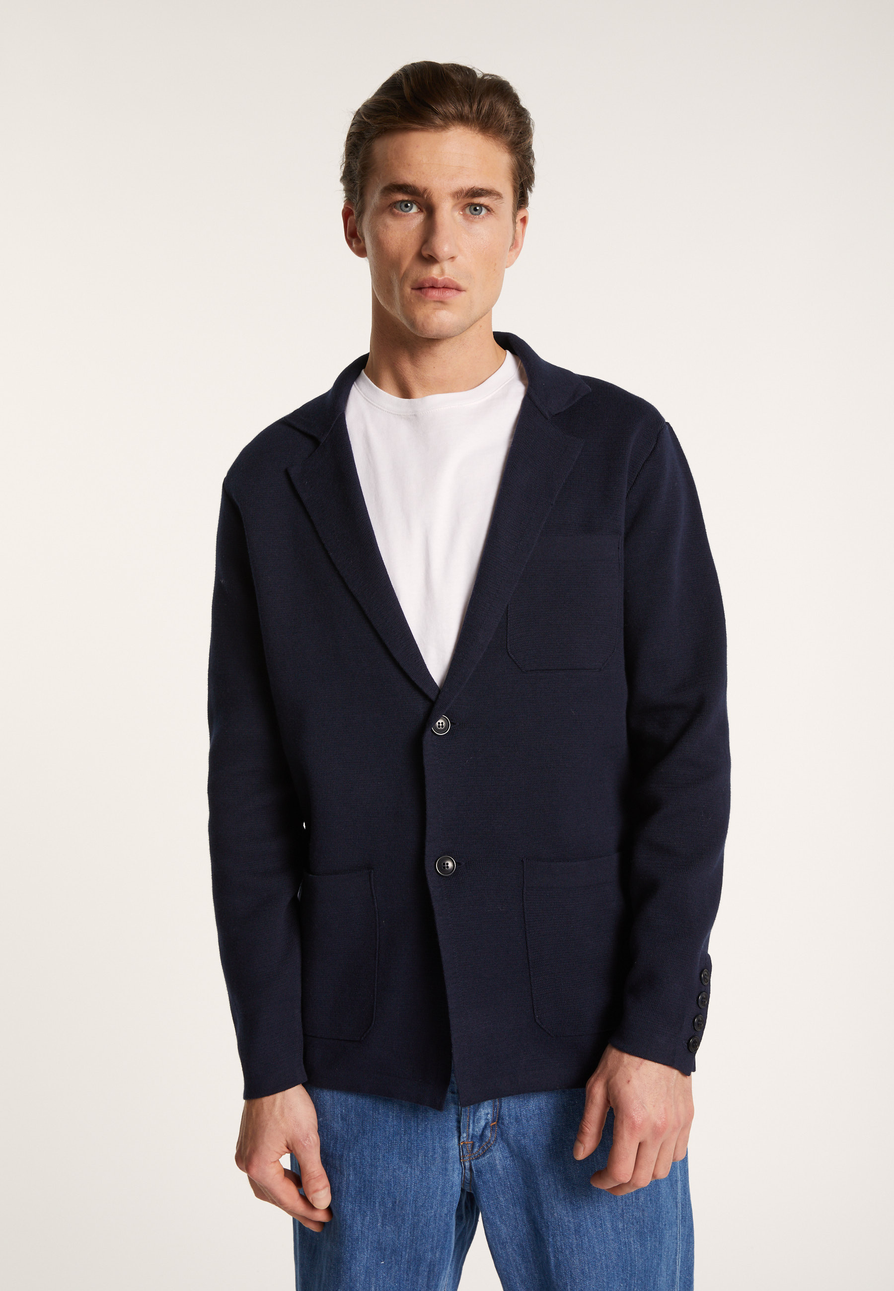 Blazer à poches en coton - Bacari 7212 fusain - 83 Kaki