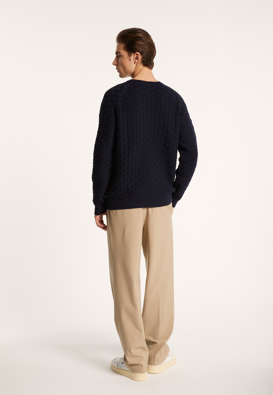 Suéter de algodão com manga raglan - Pepino