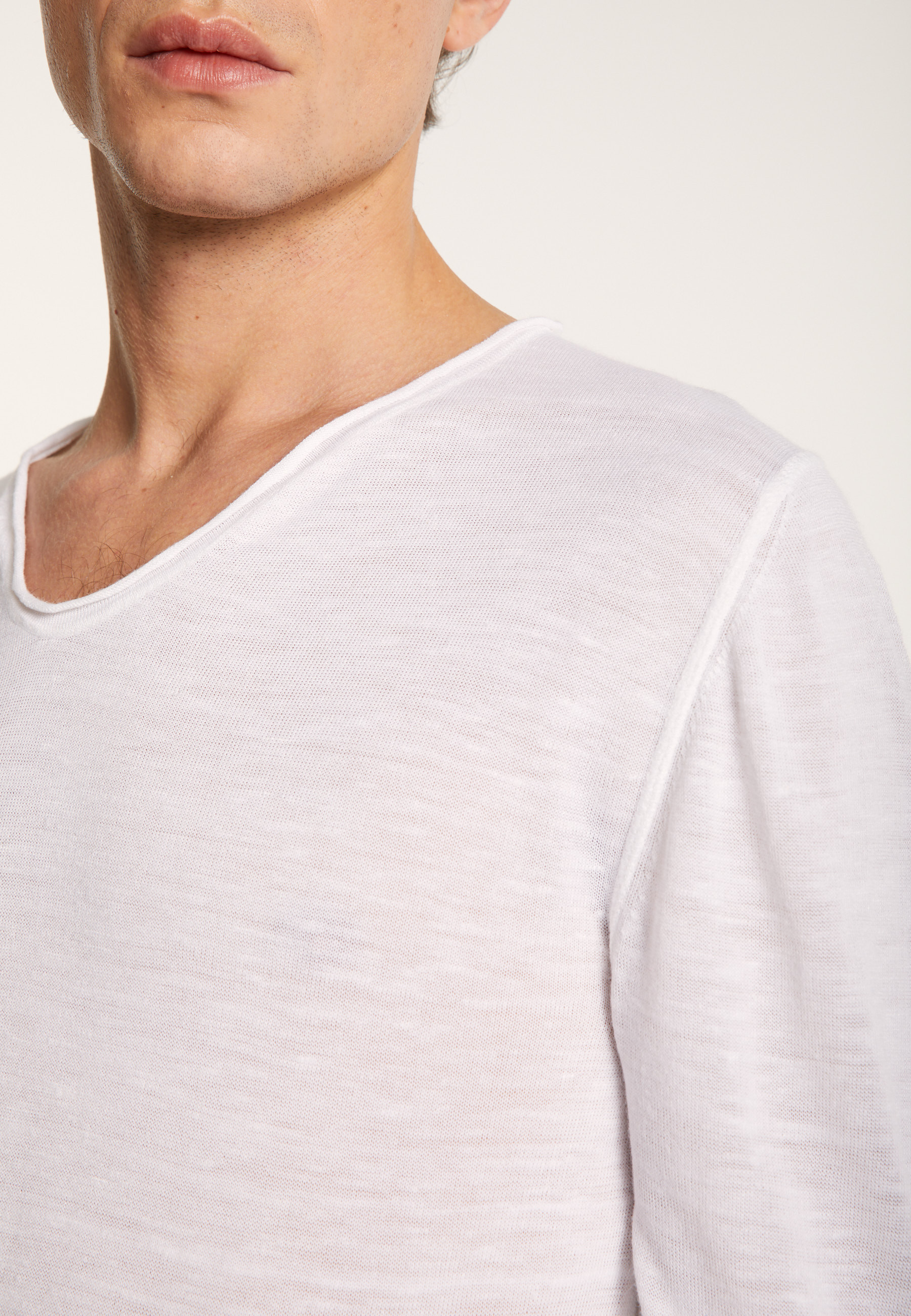 T-shirt col tunisien en lin flammé - Blayne 7230 epice - 46 Marron clair