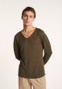 T-shirt col tunisien en lin flammé - Blayne 7230 epice - 46 Marron clair