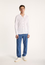 Chemise boutonné en lin flammé - Blason 7241 corsaire - 06 Bleu moyen