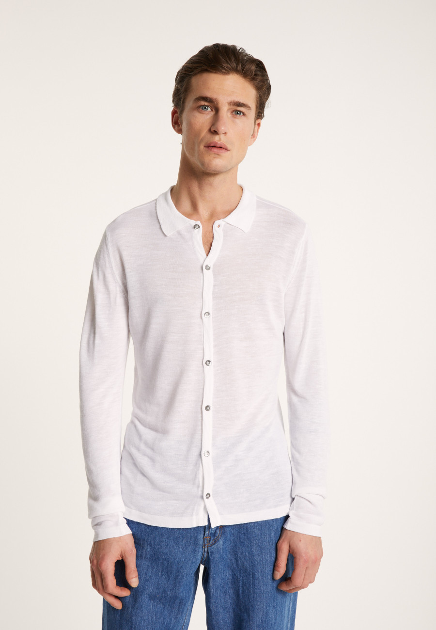 Chemise boutonnée en lin flammé - Blason