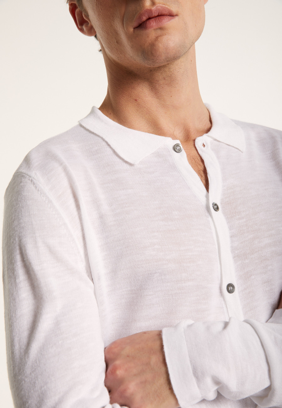 Slub linen button-down shirt - Blason