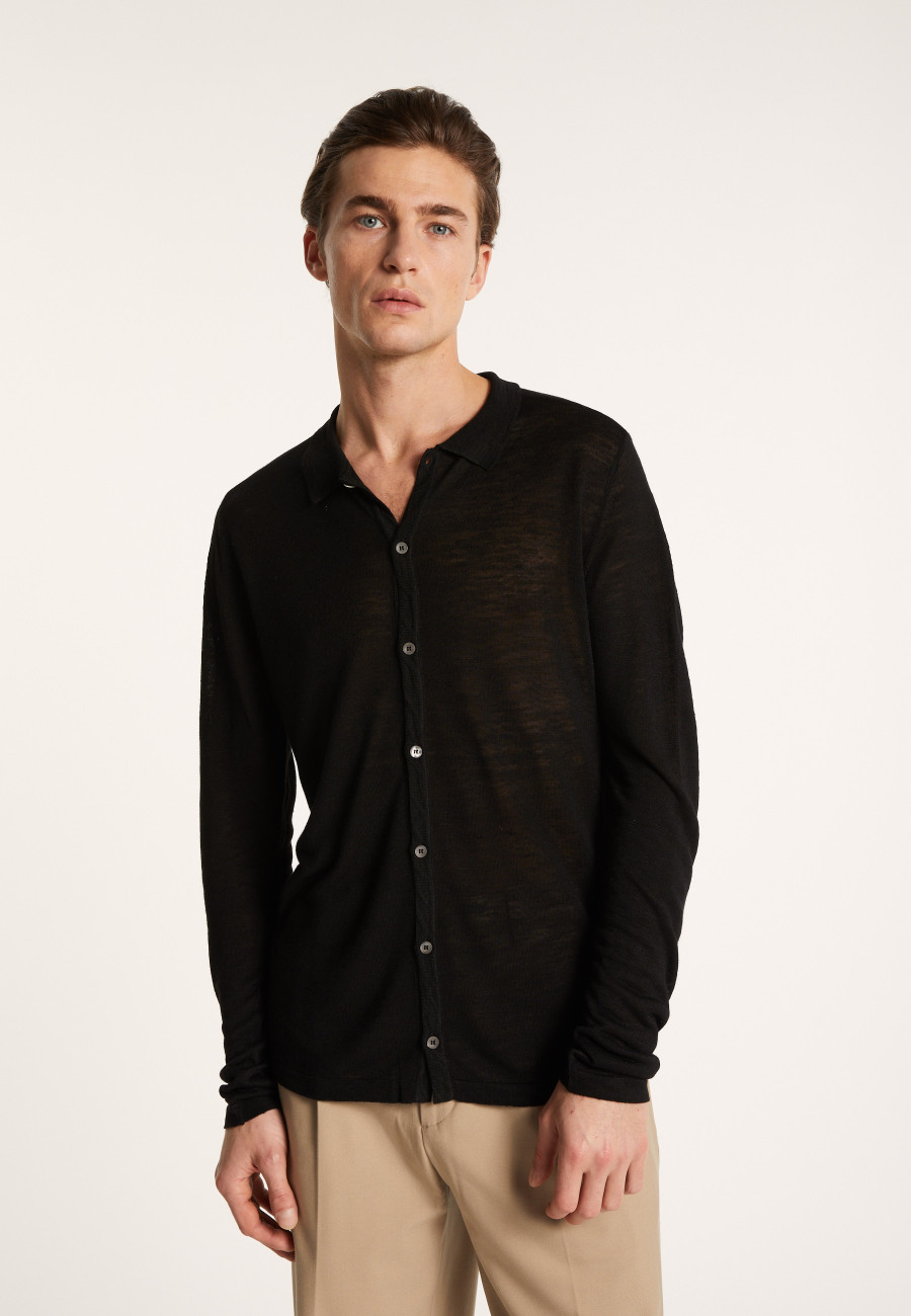 Chemise boutonnée en lin flammé - Blason