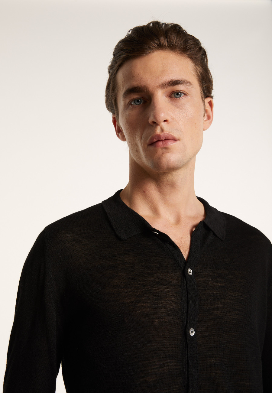 Chemise boutonnée en lin flammé - Blason