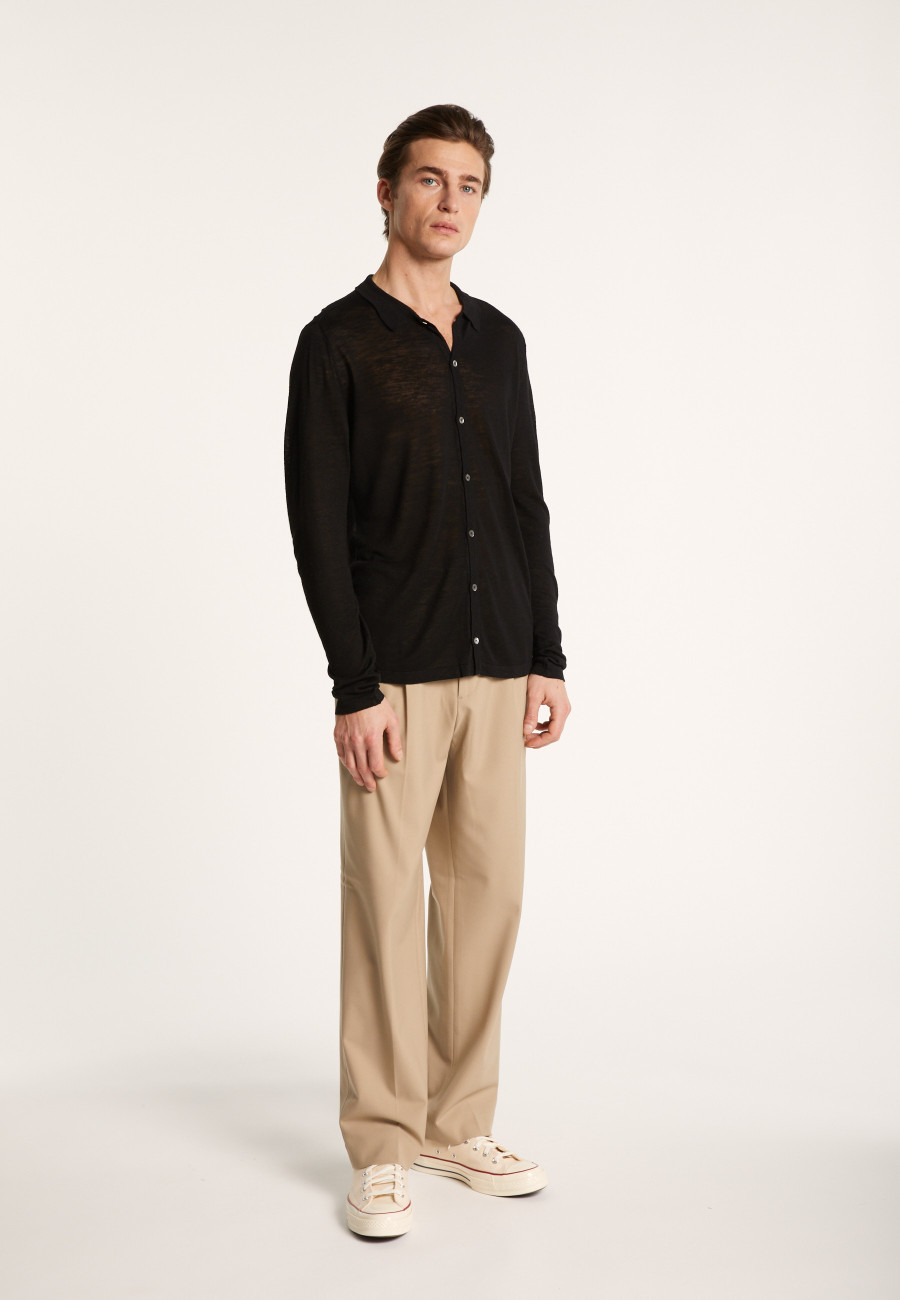 Chemise boutonnée en lin flammé - Blason