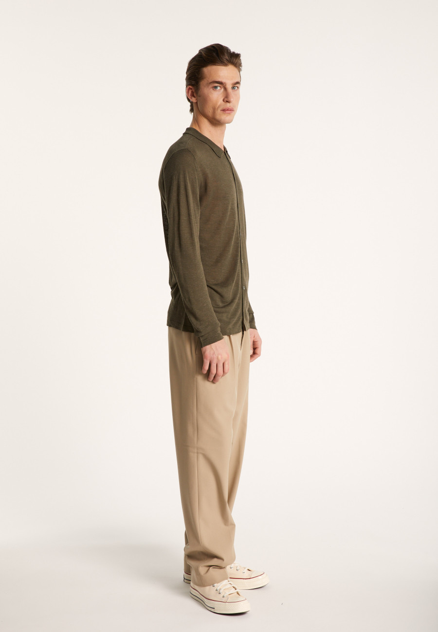 Chemise boutonnée en lin flammé - Blason