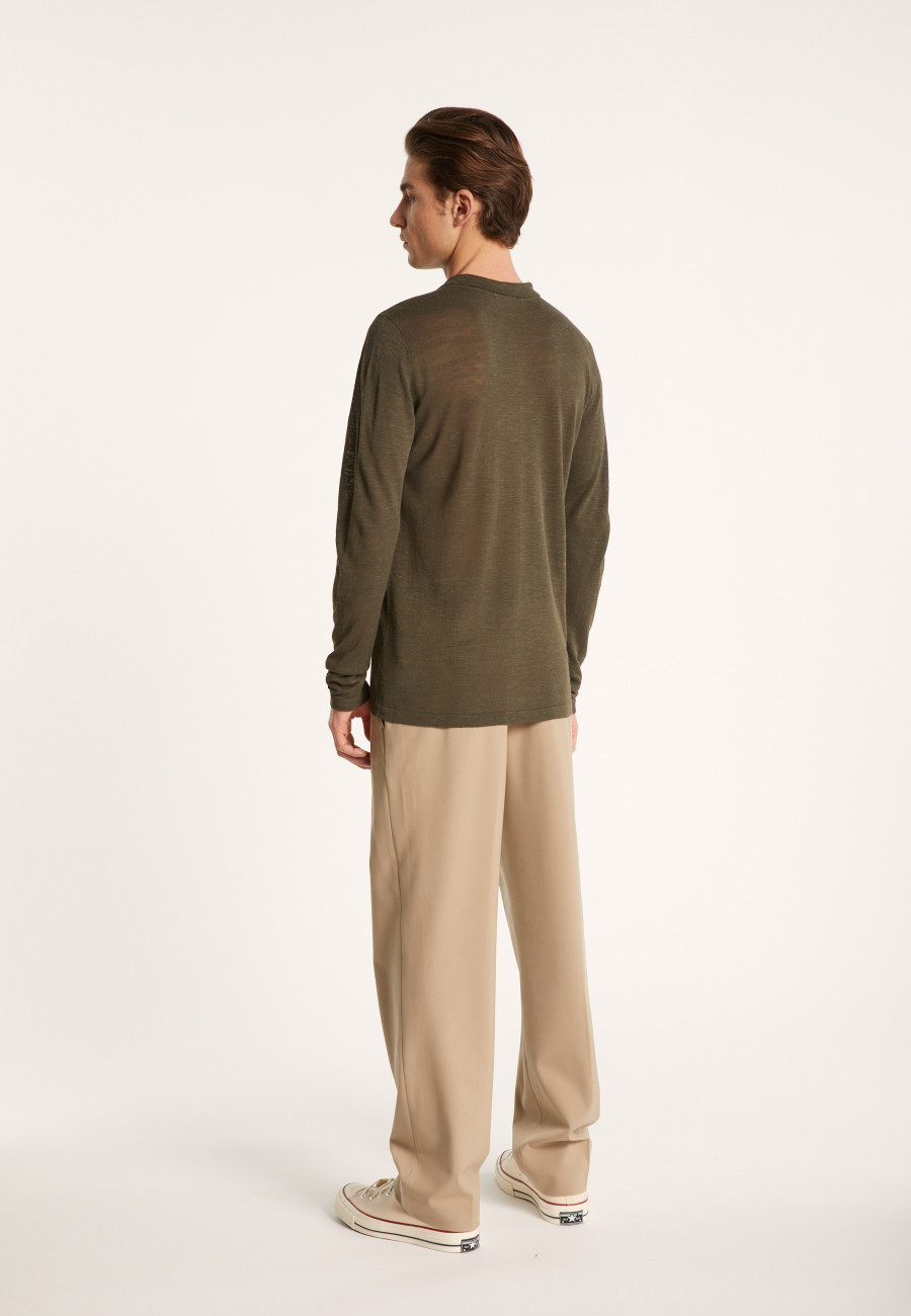 Slub linen button-down shirt - Blason