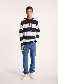 Two-tone hoodie in slub linen - Philip