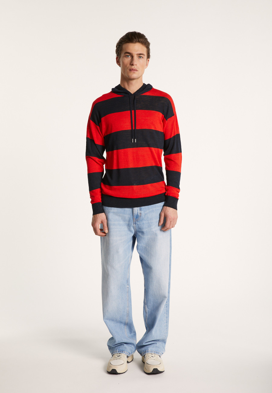 Hoodie bicolore en lin flammé - Philip