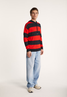 Hoodie bicolore en lin flammé - Philip 7340 sahara/blanc - 13 Beige moyen