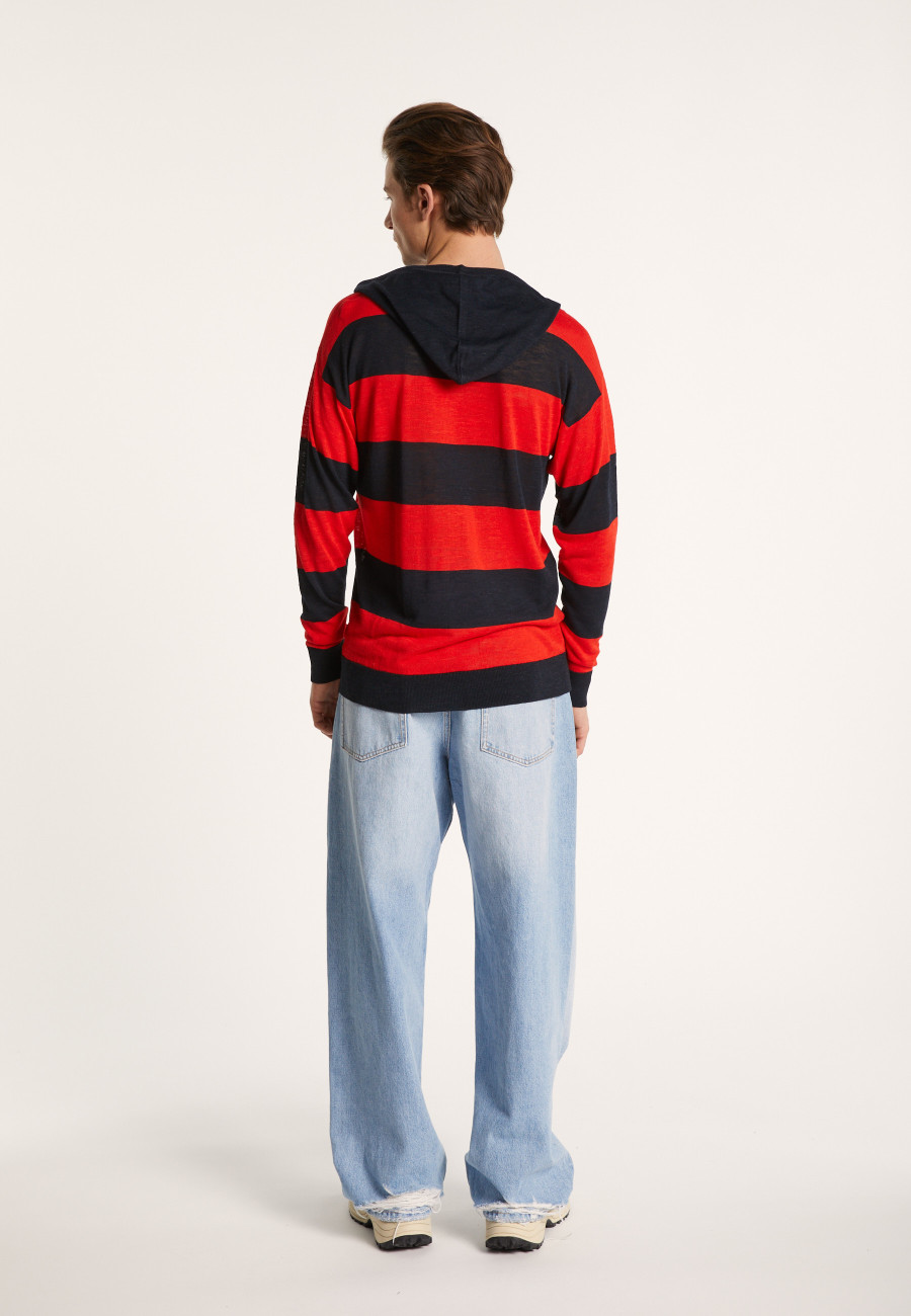 Hoodie bicolore en lin flammé - Philip