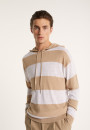 Hoodie bicolore en lin flammé - Philip 7340 sahara/blanc - 13 Beige moyen