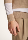 Hoodie bicolore en lin flammé - Philip 7340 sahara/blanc - 13 Beige moyen