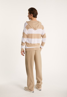 Two-tone hoodie in slub linen - Philip