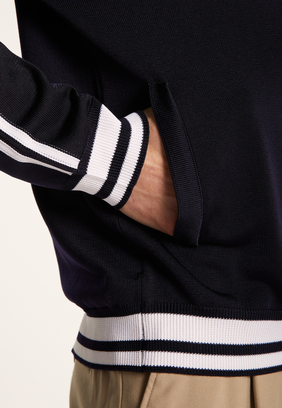 Zipped cardigan in Fil Lumière - Paddy