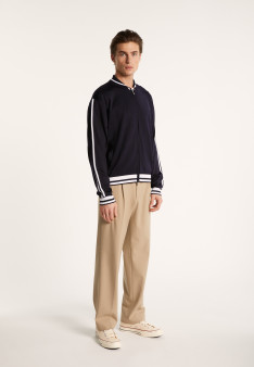 Zipped cardigan in Fil Lumière - Paddy