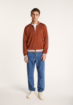 Zipped cardigan in Fil Lumière - Paddy