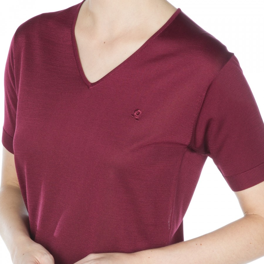 Tshirt col v manches courtes Fil Lumière - Débora