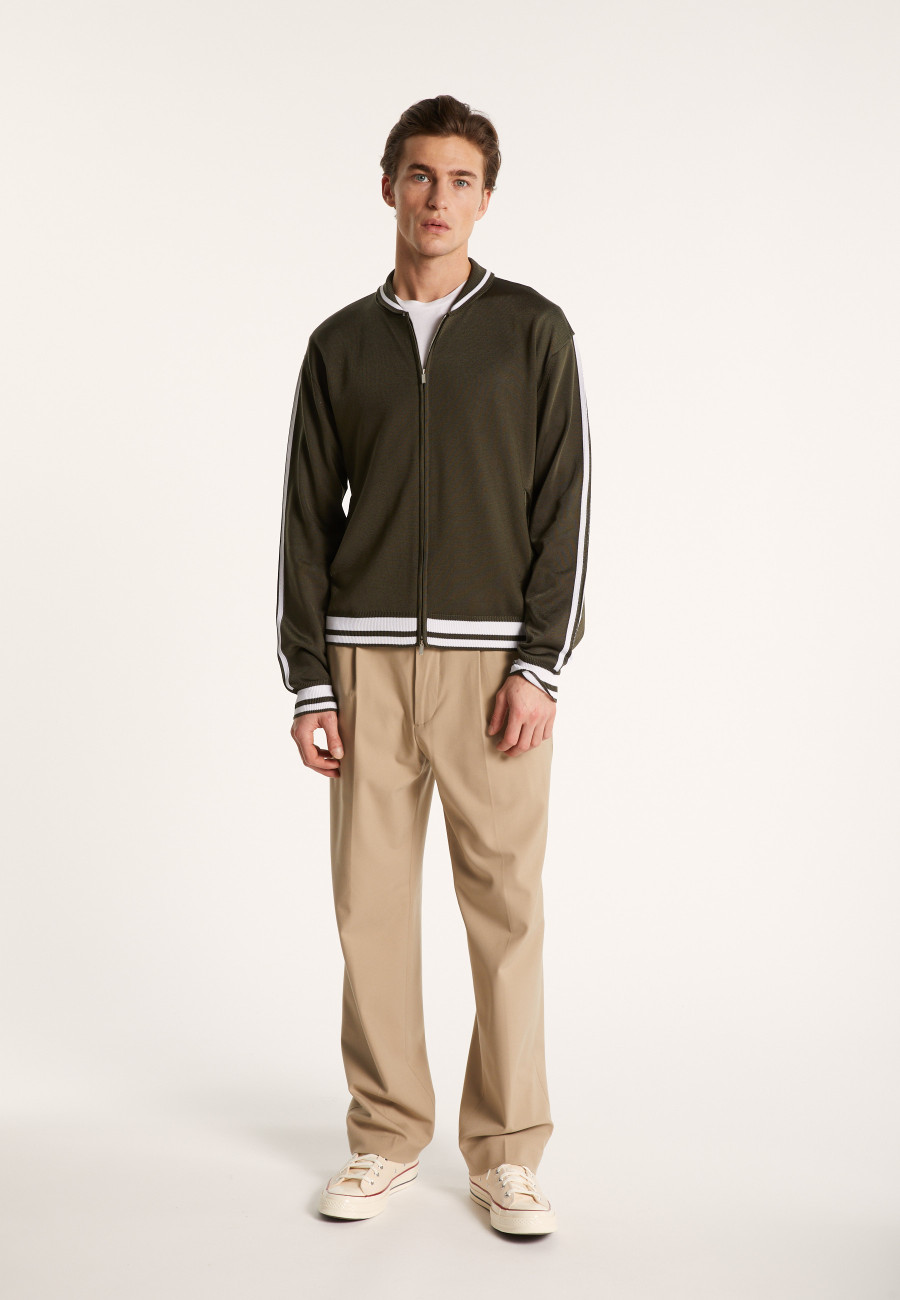 Zipped cardigan in Fil Lumière - Paddy