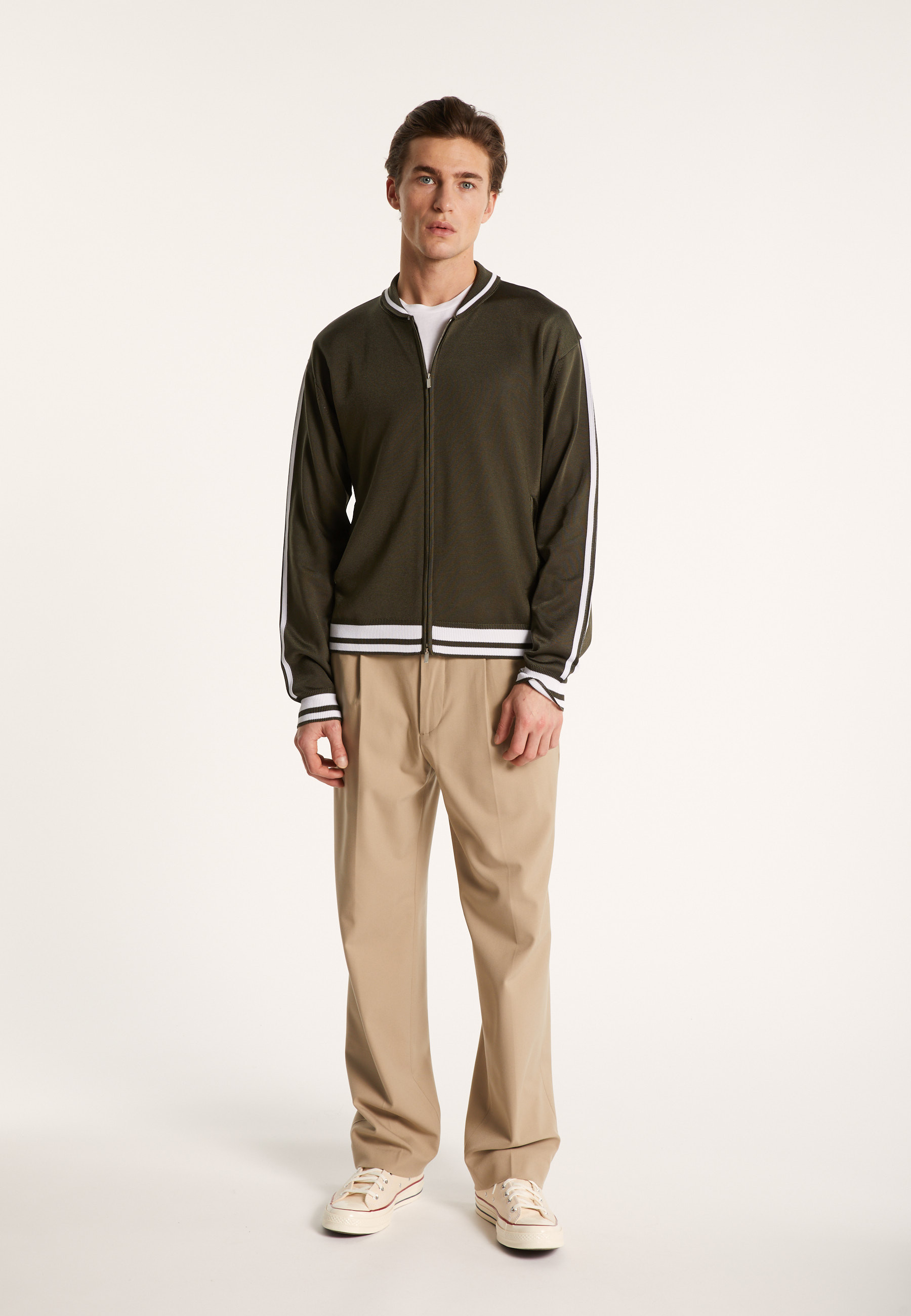 Zipped cardigan in Fil Lumière - Paddy