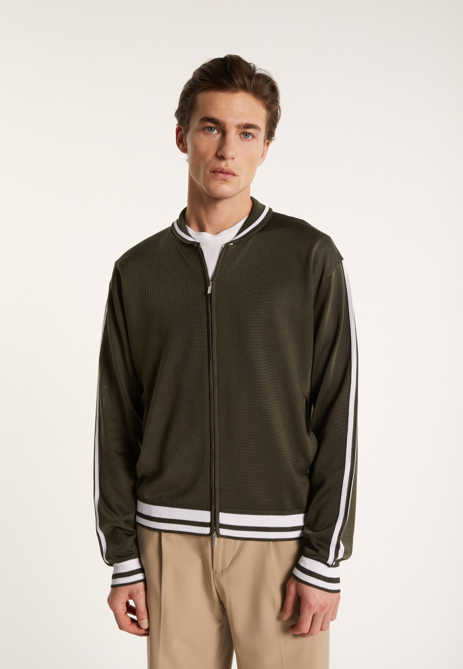 Zipped cardigan in Fil Lumière - Paddy