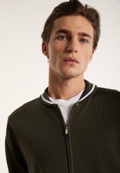 Zipped cardigan in Fil Lumière - Paddy